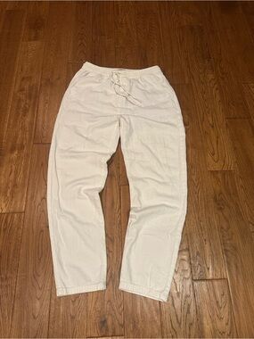 Men's Cream Elastic-Waist Joggers